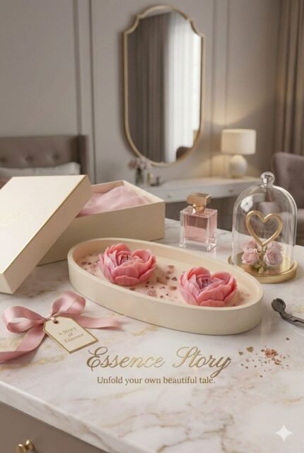 Blooming roses candle